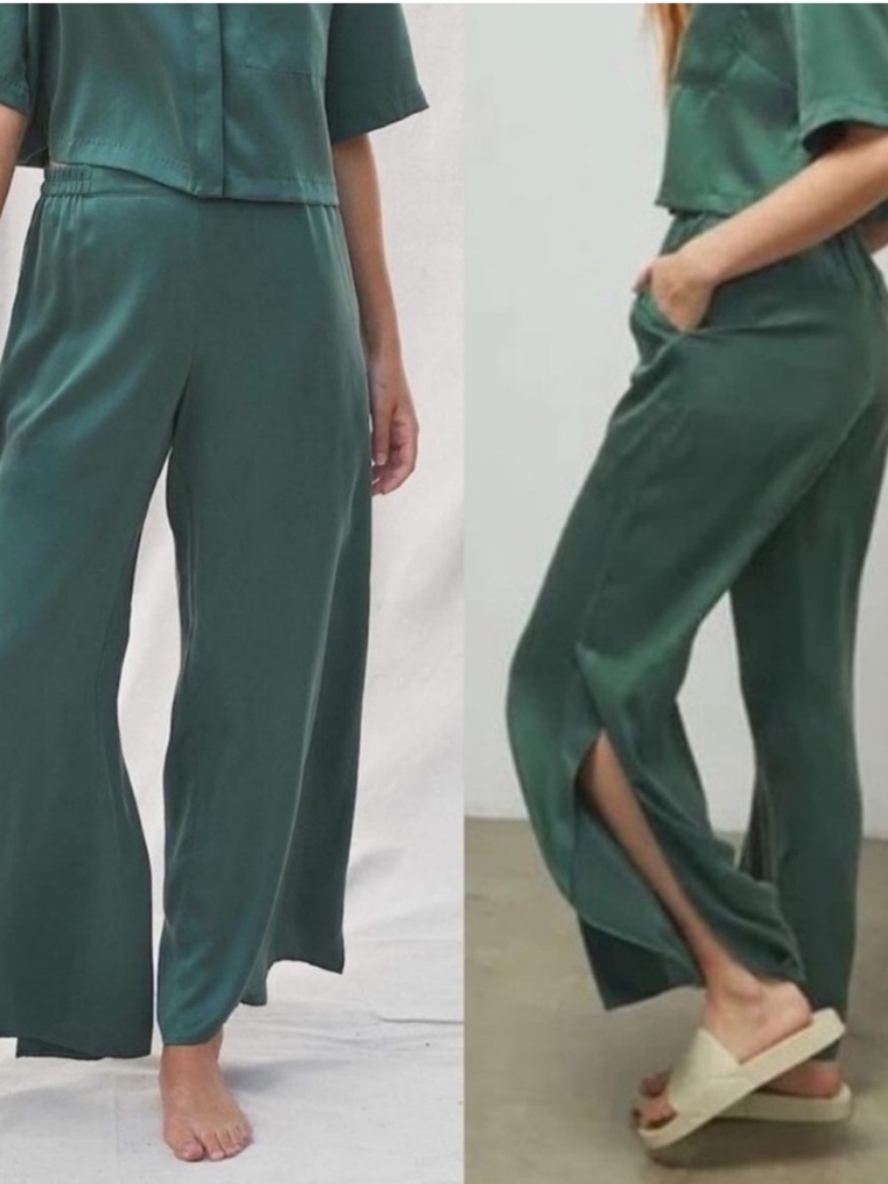 NWOT Lunya washable silk high rise pants pajama set - Picture 4 of 11